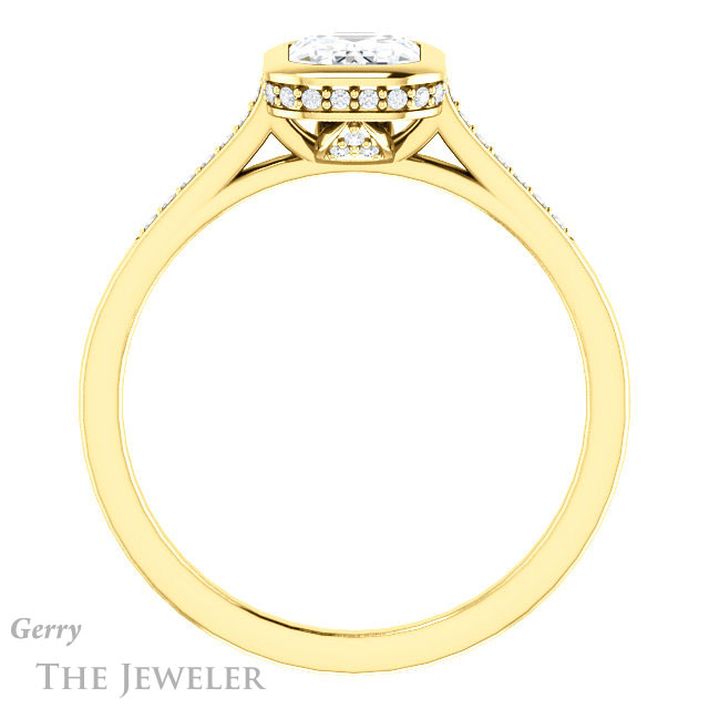 Emerald Cut Forever Brilliant Moissanite Engagement Ring #GTJ1037-emerald-fb-y