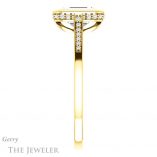 Emerald Cut Forever One Moissanite Engagement Ring #GTJ1037-emerald-fb-y 3 Emerald Cut Forever Brilliant Moissanite Engagement Ring #GTJ1037-emerald-fb-y