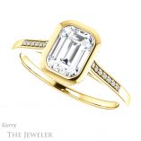 Emerald Cut Forever One Moissanite Engagement Ring #GTJ1037-emerald-fb-y 5 Emerald Cut Forever Brilliant Moissanite Engagement Ring #GTJ1037-emerald-fb-y