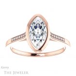Marquise Cut Forever One Moissanite Engagement Ring #GTJ1037-marquise-fb-r 1 Marquise Cut Forever Brilliant Moissanite Engagement Ring #GTJ1037-marquise-fb-r