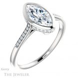 Marquise Cut Forever One Moissanite Engagement Ring #GTJ1037-marquise-fb-w 4 Marquise Cut Forever Brilliant Moissanite Engagement Ring #GTJ1037-marquise-fb-w
