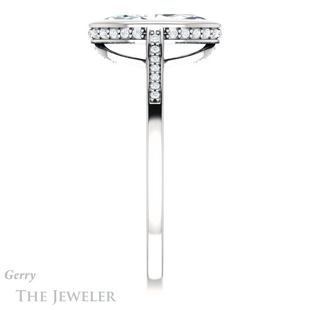 Marquise Cut Forever One Moissanite Engagement Ring #GTJ1037-marquise-fb-w 3 Marquise Cut Forever Brilliant Moissanite Engagement Ring #GTJ1037-marquise-fb-w