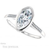 Marquise Cut Forever One Moissanite Engagement Ring #GTJ1037-marquise-fb-w 5 Marquise Cut Forever Brilliant Moissanite Engagement Ring #GTJ1037-marquise-fb-w