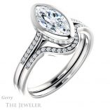 Marquise Cut Forever One Moissanite Engagement Ring #GTJ1037-marquise-fb-w 6 Marquise Cut Forever Brilliant Moissanite Engagement Ring #GTJ1037-marquise-fb-w