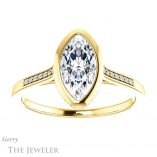Marquise Cut Forever One Moissanite Engagement Ring #GTJ1037-marquise-fb-y 1 Marquise Cut Forever Brilliant Moissanite Engagement Ring #GTJ1037-marquise-fb-y