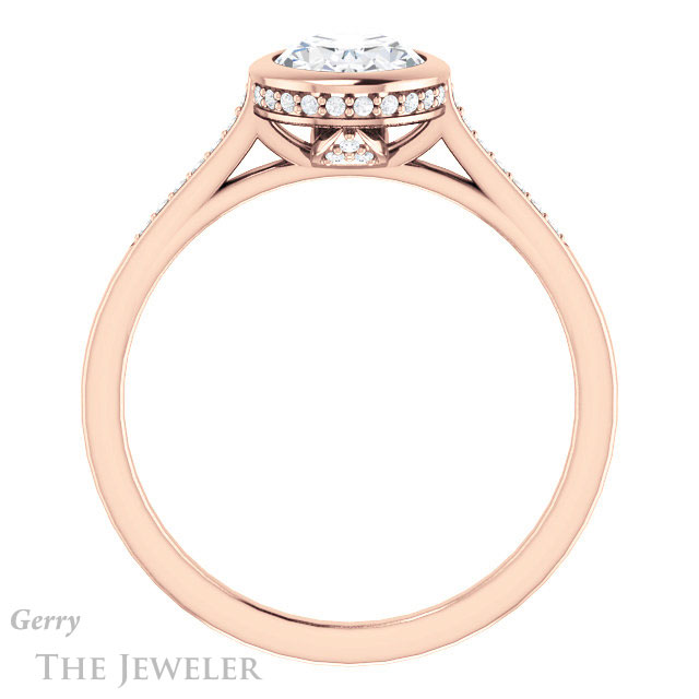 Oval Shaped Forever One Moissanite Engagement Ring #GTJ1037-oval-fo-r