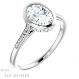 Oval Shaped Forever One Moissanite Engagement Ring #GTJ1037-oval-fo-w 4 Oval Shaped Forever One Moissanite Engagement Ring #GTJ1037-oval-fo-w