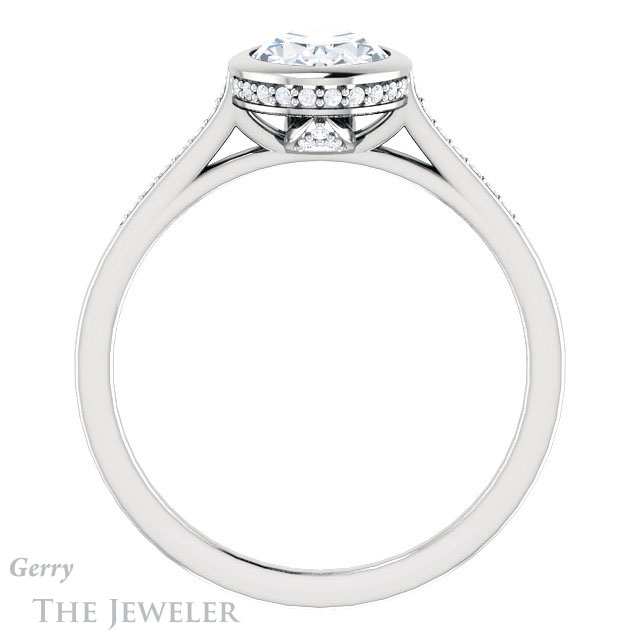 Oval Shaped Forever One Moissanite Engagement Ring #GTJ1037-oval-fo-w 2 Oval Shaped Forever One Moissanite Engagement Ring #GTJ1037-oval-fo-w
