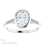 Oval Shaped Forever One Moissanite Engagement Ring #GTJ1037-oval-fo-w 1 Oval Shaped Forever One Moissanite Engagement Ring #GTJ1037-oval-fo-w