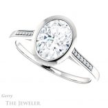 Oval Shaped Forever One Moissanite Engagement Ring #GTJ1037-oval-fo-w 5 Oval Shaped Forever One Moissanite Engagement Ring #GTJ1037-oval-fo-w