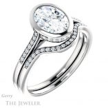 Oval Shaped Forever One Moissanite Engagement Ring #GTJ1037-oval-fo-w 6 Oval Shaped Forever One Moissanite Engagement Ring #GTJ1037-oval-fo-w