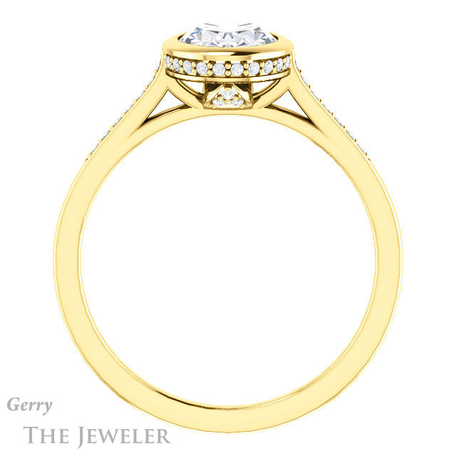 Oval Shaped Forever One Moissanite Engagement Ring #GTJ1037-oval-fo-y 2 Oval Shaped Forever One Moissanite Engagement Ring #GTJ1037-oval-fo-y