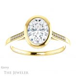 Oval Shaped Forever One Moissanite Engagement Ring #GTJ1037-oval-fo-y 1 Oval Shaped Forever One Moissanite Engagement Ring #GTJ1037-oval-fo-y