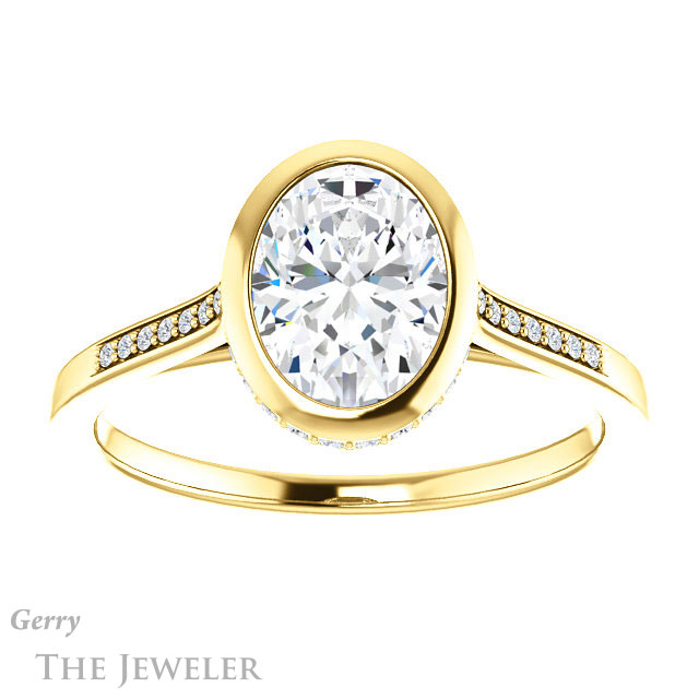 Oval Shaped Forever One Moissanite Engagement Ring #GTJ1037-oval-fo-y 1 Oval Shaped Forever One Moissanite Engagement Ring #GTJ1037-oval-fo-y