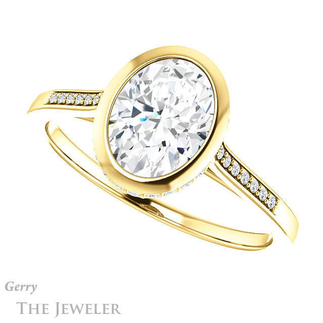 Oval Shaped Forever One Moissanite Engagement Ring #GTJ1037-oval-fo-y 5 Oval Shaped Forever One Moissanite Engagement Ring #GTJ1037-oval-fo-y