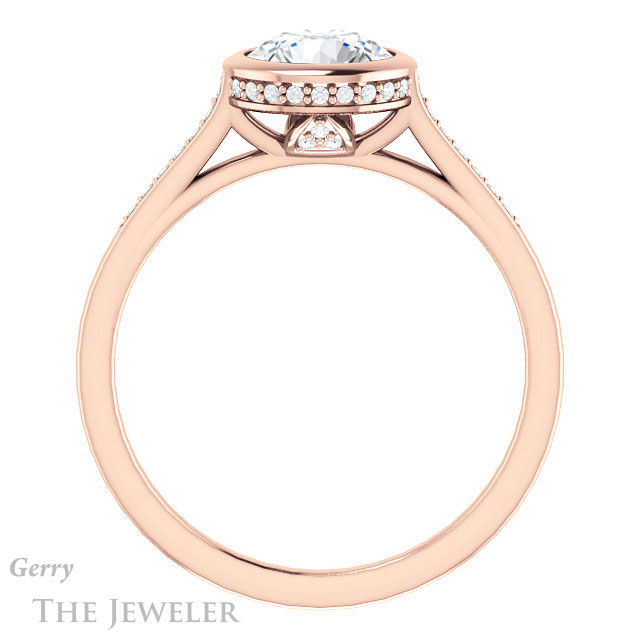 Round Cut Forever One Moissanite Engagement Ring #GTJ1037-round-fo-r