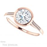 Round Cut Forever One Moissanite Engagement Ring #GTJ1037-round-fo-r 5 Round Cut Forever One Moissanite Engagement Ring #GTJ1037-round-fo-r