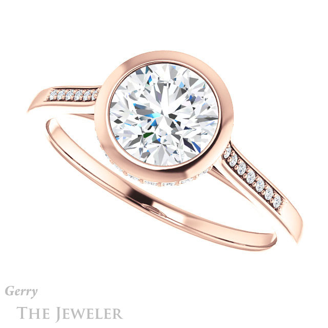 Round Cut Forever One Moissanite Engagement Ring #GTJ1037-round-fo-r 5 Round Cut Forever One Moissanite Engagement Ring #GTJ1037-round-fo-r