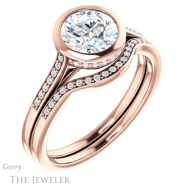 Round Cut Forever One Moissanite Engagement Ring #GTJ1037-round-fo-r 6 Round Cut Forever One Moissanite Engagement Ring #GTJ1037-round-fo-r