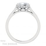 Round Cut Forever One Moissanite Engagement Ring #GTJ1037-round-fo-w 2 Round Cut Forever One Moissanite Engagement Ring #GTJ1037-round-fo-w