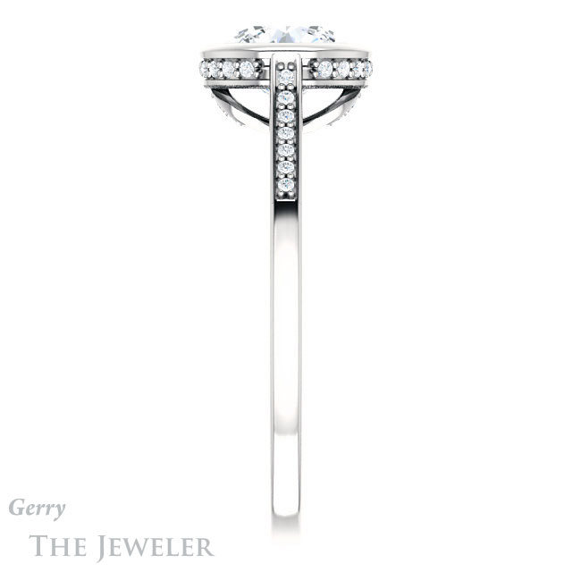 Round Cut Forever One Moissanite Engagement Ring #GTJ1037-round-fo-w 3 Round Cut Forever One Moissanite Engagement Ring #GTJ1037-round-fo-w
