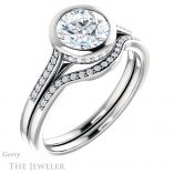 Round Cut Forever One Moissanite Engagement Ring #GTJ1037-round-fo-w 6 Round Cut Forever One Moissanite Engagement Ring #GTJ1037-round-fo-w