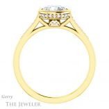 Round Cut Forever One Moissanite Engagement Ring #GTJ1037-round-fo-y 2 Round Cut Forever One Moissanite Engagement Ring #GTJ1037-round-fo-y