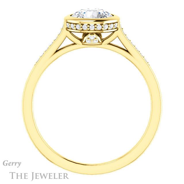 Round Cut Forever One Moissanite Engagement Ring #GTJ1037-round-fo-y 2 Round Cut Forever One Moissanite Engagement Ring #GTJ1037-round-fo-y
