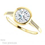 Round Cut Forever One Moissanite Engagement Ring #GTJ1037-round-fo-y 5 Round Cut Forever One Moissanite Engagement Ring #GTJ1037-round-fo-y