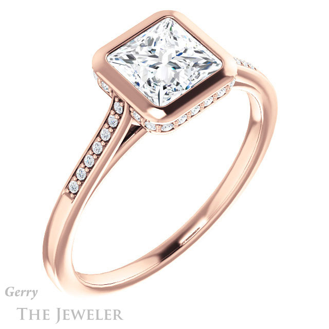 Princess Cut Forever One Moissanite Engagement Ring #GTJ1037-square-fo-r 4 Princess Cut Forever One Moissanite Engagement Ring #GTJ1037-square-fo-r