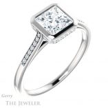 Princess Cut Forever One Moissanite Engagement Ring #GTJ1037-square-fo-w 4 Princess Cut Forever One Moissanite Engagement Ring #GTJ1037-square-fo-w