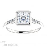 Princess Cut Forever One Moissanite Engagement Ring #GTJ1037-square-fo-w 1 Princess Cut Forever One Moissanite Engagement Ring #GTJ1037-square-fo-w