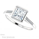 Princess Cut Forever One Moissanite Engagement Ring #GTJ1037-square-fo-w 5 Princess Cut Forever One Moissanite Engagement Ring #GTJ1037-square-fo-w
