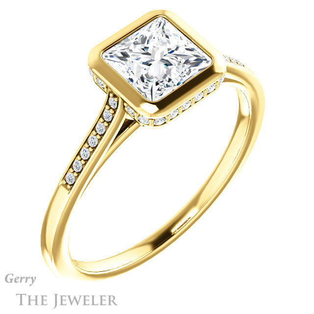 Princess Cut Forever One Moissanite Engagement Ring #GTJ1037-square-fo-y 4 Princess Cut Forever One Moissanite Engagement Ring #GTJ1037-square-fo-y