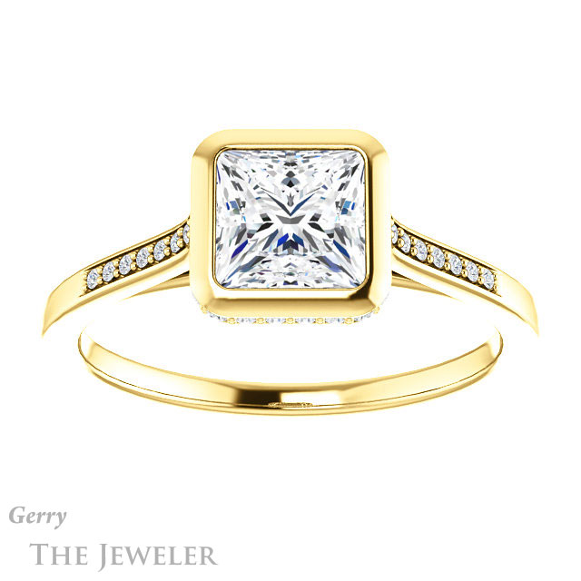 Princess Cut Forever One Moissanite Engagement Ring #GTJ1037-square-fo-y 1 Princess Cut Forever One Moissanite Engagement Ring #GTJ1037-square-fo-y