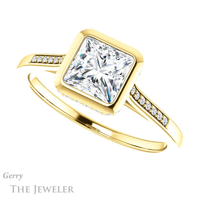 Princess Cut Forever One Moissanite Engagement Ring #GTJ1037-square-fo-y 5 Princess Cut Forever One Moissanite Engagement Ring #GTJ1037-square-fo-y