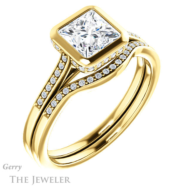 Princess Cut Forever One Moissanite Engagement Ring #GTJ1037-square-fo-y 6 Princess Cut Forever One Moissanite Engagement Ring #GTJ1037-square-fo-y