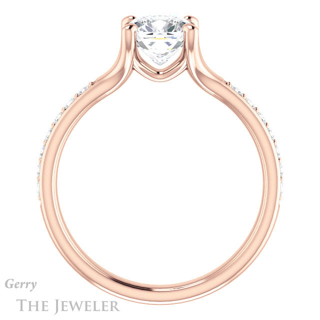 Cushion Cut Forever One Moissanite Engagement Ring #GTJ1039-cushion-fo-r