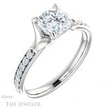 Cushion Cut Forever One Moissanite Engagement Ring #GTJ1039-cushion-fo-w 4 Cushion Cut Forever One Moissanite Engagement Ring #GTJ1039-cushion-fo-w