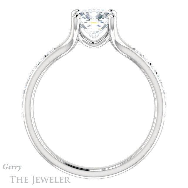 Cushion Cut Forever One Moissanite Engagement Ring #GTJ1039-cushion-fo-w