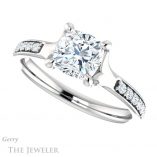 Cushion Cut Forever One Moissanite Engagement Ring #GTJ1039-cushion-fo-w 5 Cushion Cut Forever One Moissanite Engagement Ring #GTJ1039-cushion-fo-w