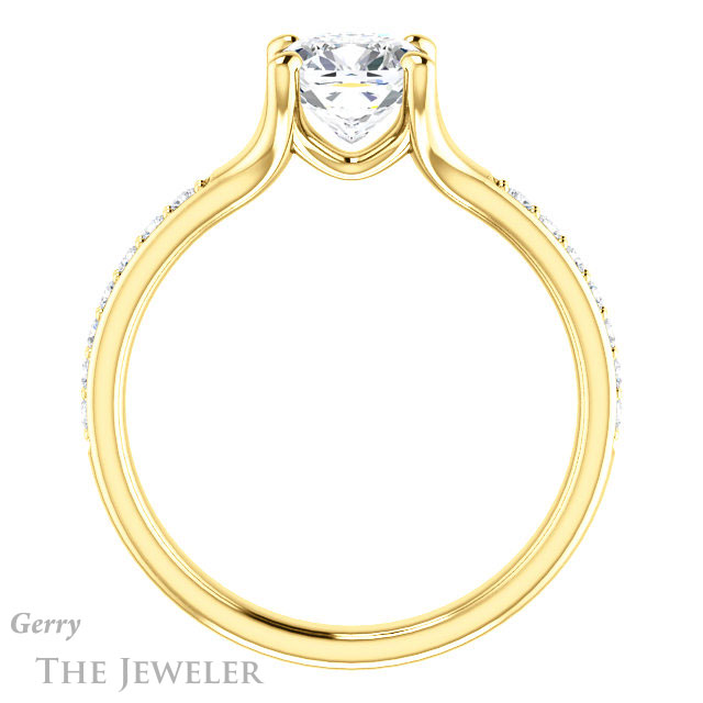 Cushion Cut Forever One Moissanite Engagement Ring #GTJ1039-cushion-fo-y