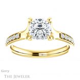Cushion Cut Forever One Moissanite Engagement Ring #GTJ1039-cushion-fo-y 1 Cushion Cut Forever One Moissanite Engagement Ring #GTJ1039-cushion-fo-y