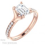 Emerald Cut Forever One Moissanite Engagement Ring #GTJ1039-emerald-fb-r 4 Emerald Cut Forever Brilliant Moissanite Engagement Ring #GTJ1039-emerald-fb-r