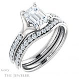 Emerald Cut Forever One Moissanite Engagement Ring #GTJ1039-emerald-fb-w 6 Emerald Cut Forever Brilliant Moissanite Engagement Ring #GTJ1039-emerald-fb-w