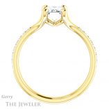 Emerald Cut Forever One Moissanite Engagement Ring #GTJ1039-emerald-fb-y 2 Emerald Cut Forever Brilliant Moissanite Engagement Ring #GTJ1039-emerald-fb-y