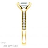 Emerald Cut Forever One Moissanite Engagement Ring #GTJ1039-emerald-fb-y 3 Emerald Cut Forever Brilliant Moissanite Engagement Ring #GTJ1039-emerald-fb-y