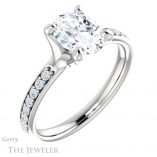 Oval Shaped Forever One Moissanite Engagement Ring #GTJ1039-oval-fo-w 4 Oval Shaped Forever One Moissanite Engagement Ring #GTJ1039-oval-fo-w