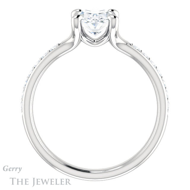 Oval Shaped Forever One Moissanite Engagement Ring #GTJ1039-oval-fo-w