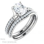 Oval Shaped Forever One Moissanite Engagement Ring #GTJ1039-oval-fo-w 6 Oval Shaped Forever One Moissanite Engagement Ring #GTJ1039-oval-fo-w